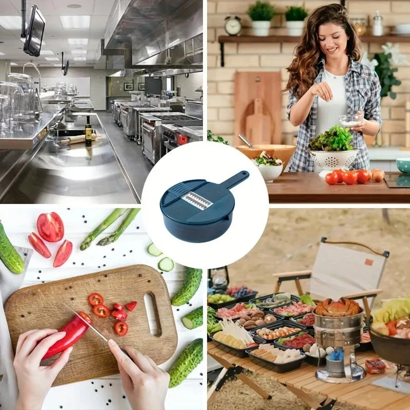 Multifunctional 9 in 1 Vegetable Chopper,, Kitchen Vegetable Slicer Cutter with Container, Carrot and Garlic Chopper with Peel